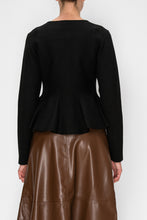 Load image into Gallery viewer, STITCH &amp; Co. Peplum Cardigan in Black
