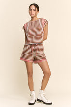 Load image into Gallery viewer, Davi &amp; Dani Multi Striped Set in Coffee Coral
