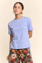 Load image into Gallery viewer, Davi &amp; Dani Rhinestone Embellished Relaxed Crew Neck Tee in Periwinkle
