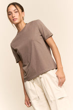 Load image into Gallery viewer, Davi &amp; Dani Rhinestone Embellished Relaxed Crew Neck Tee in Dark Mocha
