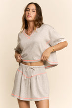 Load image into Gallery viewer, Davi &amp; Dani Soft Knit Cropped Top and Skort Set in Heather Grey
