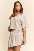 Load image into Gallery viewer, Davi &amp; Dani Soft Knit Cropped Top and Skort Set in Heather Grey
