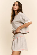Load image into Gallery viewer, Davi &amp; Dani Soft Knit Cropped Top and Skort Set in Heather Grey
