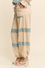 Load image into Gallery viewer, Davi &amp; Dani Lace Detail Adjustable Hem Pants in Beige
