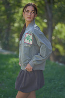 Davi & Dani West Coast Rodeo Bomber Jacket in Mint Sage