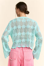 Load image into Gallery viewer, Davi &amp; Dani Crochet Top with BEACH Letter Front in Aqua Blue

