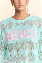 Load image into Gallery viewer, Davi &amp; Dani Crochet Top with BEACH Letter Front in Aqua Blue
