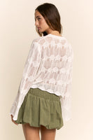 Davi & Dani Crochet Top with BEACH Letter Front in White