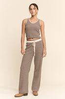 Davi & Dani Knit Stripe Set in Mocha