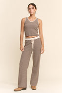 Davi & Dani Knit Stripe Set in Mocha