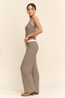 Davi & Dani Knit Stripe Set in Mocha