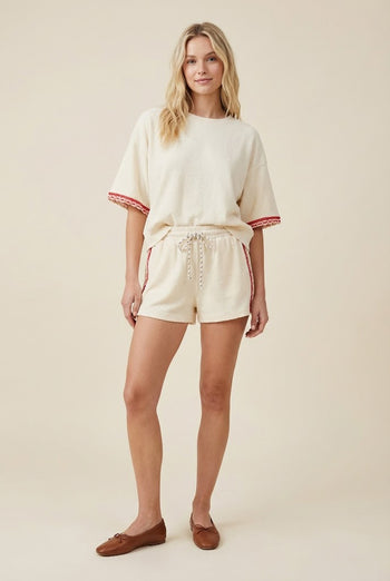 Davi & Dani Terry Knit Set in Ivory