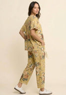 Davi & Dani Garden Flower Printed French Terry Set in Yellow