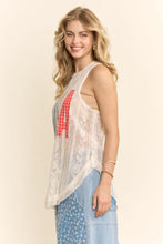 Load image into Gallery viewer, Davi &amp; Dani USA Patchwork Lace Top in Natural
