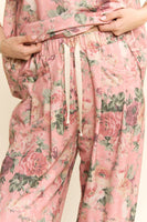 Davi & Dani Garden Flower Printed French Terry Set in Pink