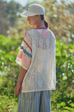 Load image into Gallery viewer, Davi &amp; Dani USA Patchwork Lace Top With Inner Tank Top in Natural
