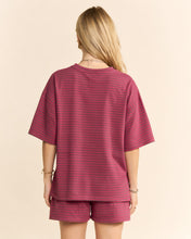 Load image into Gallery viewer, Davi &amp; Dani OVERSIZED Striped Top and Shorts Set in Dusty Pink Multi
