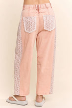 Load image into Gallery viewer, Davi &amp; Dani Baggy High Waisted Lace Trim Jeans in Pale Pink
