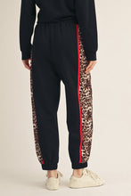 Load image into Gallery viewer, Jodifl Animal Contrast Accent Casual Sweatpants in Black
