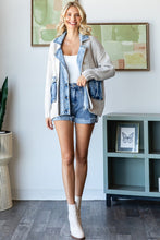 Load image into Gallery viewer, Veveret Denim and Knit jacket in Cream/Denim
