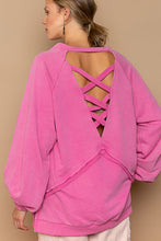 Load image into Gallery viewer, POL Open Back with Criss Cross Straps Top in Peony Pink
