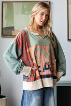 Load image into Gallery viewer, Oli &amp; Hali LOVE &amp; PEACE Patched Top in Blue
