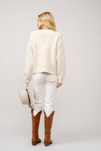 Load image into Gallery viewer, Blue B Western Boot Stitched Knit Sweater in Cream
