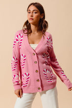 Load image into Gallery viewer, So Me Christmas Candy Cane Cardigan in Pink
