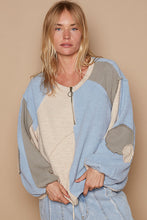 Load image into Gallery viewer, POL 1/2 Zipper Neck Sweater Top in Blue Multi
