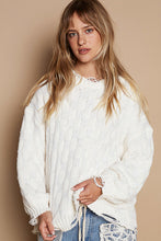 Load image into Gallery viewer, POL Solid Color Sweater with Weaved Fabric Details in Cream
