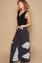 Load image into Gallery viewer, POL Vintage Washed Jeans with Crochet Patches in Antique Navy
