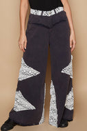 POL Vintage Washed Jeans with Crochet Patches in Antique Navy