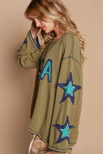 Load image into Gallery viewer, POL USA and Star Patched Lightweight Top in Olive
