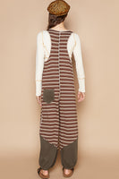 POL Striped Pattern Jumpsuit in Choco/Latte
