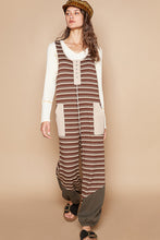 Load image into Gallery viewer, POL Striped Pattern Jumpsuit in Choco/Latte
