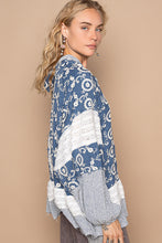 Load image into Gallery viewer, POL Floral Embroidery Hooded Top in Denim Multi
