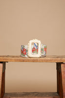 POL Floral Rattan Buckle Belt in Cream/Ruby