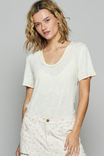 Load image into Gallery viewer, POL Ribbed Jersey Knit Round Neck Top in Eggshell
