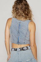 POL Floral Stitched Belt in Black/White ON ORDER