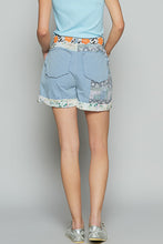 Load image into Gallery viewer, POL Twill Shorts with Patchwork in Blue Multi
