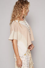 Load image into Gallery viewer, POL CROPPED Half Front Button Top in Beige Multi
