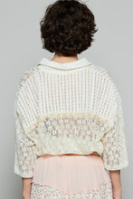 Load image into Gallery viewer, POL Textured Stipe and Floral Lace Top in Cream

