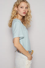 Load image into Gallery viewer, POL Ribbed Jersey Knit Round Neck Top in Baby Blue
