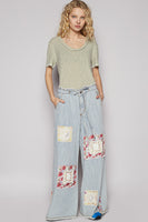 POL Ribbed Jersey Knit Round Neck Top in Dried Sage