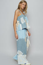 Load image into Gallery viewer, POL Mixed Print and Patched Pants in Sky Blue
