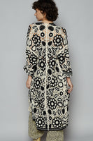 POL Open Front Crochet Cardigan in Black