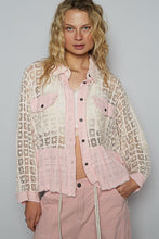 Load image into Gallery viewer, POL Square Block Lace and Double Gauze Top in Pink
