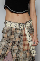 POL Embellished Rhinestone Statement Belt in Ivory Multi
