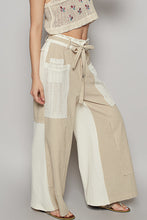 Load image into Gallery viewer, POL Mix n Match Woven Striped Print and Thermal Knit Pants in Sand Stripe
