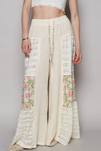 Load image into Gallery viewer, POL Double Gauze Pants with Floral and Open Knit Panels in Natural

